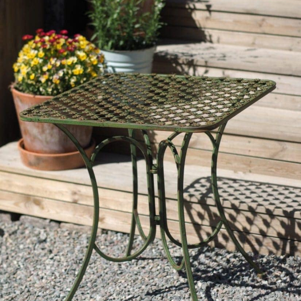 Trädgårdsbord i smide Flora mörk patinering - Bild 4