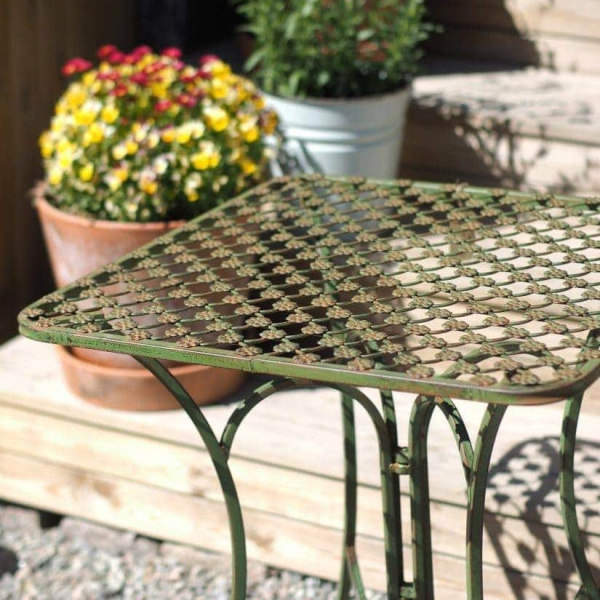 Trädgårdsbord i smide Flora mörk patinering - Bild 3