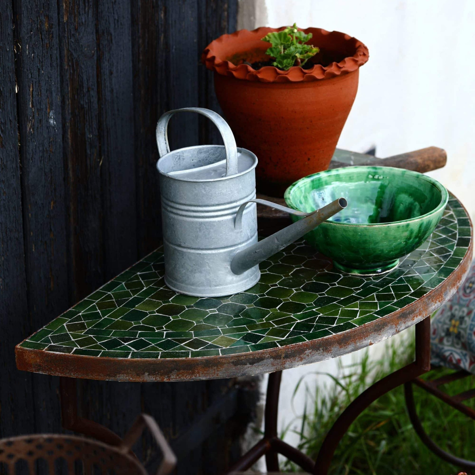 Mosaikbord Marrakech halvmåne grönt