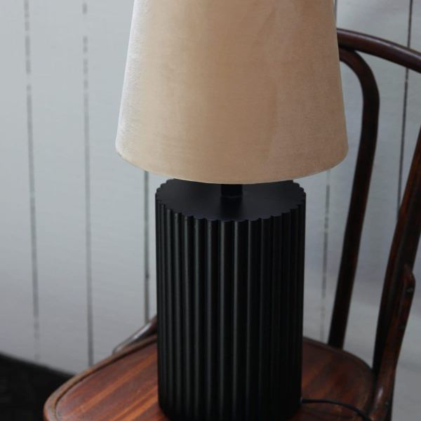 Lampskärm sammet beige - Bild 2