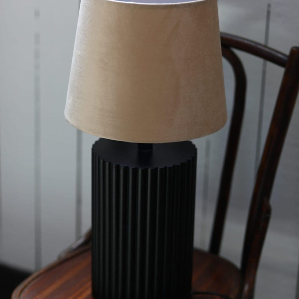 Lampskärm sammet beige - Bild 3