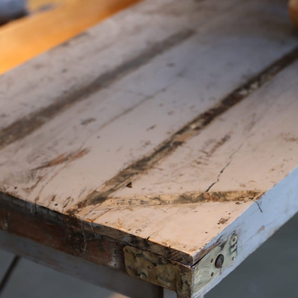 Smalt bord i grått vintage 150 cm - Bild 3