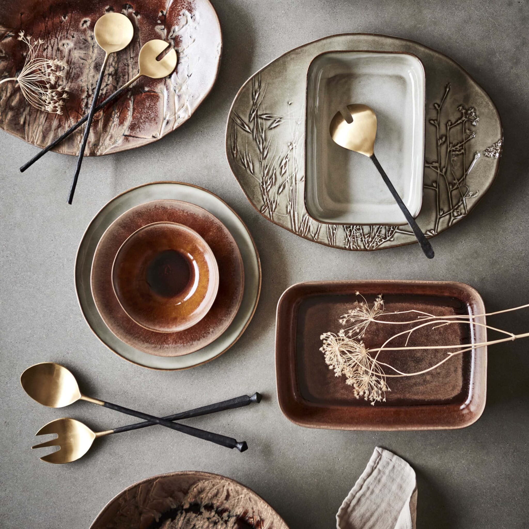 Salladsbestick mässing 36 cm