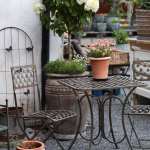 Trädgårdsbord i smide Flora mörk patinering - Bild 2