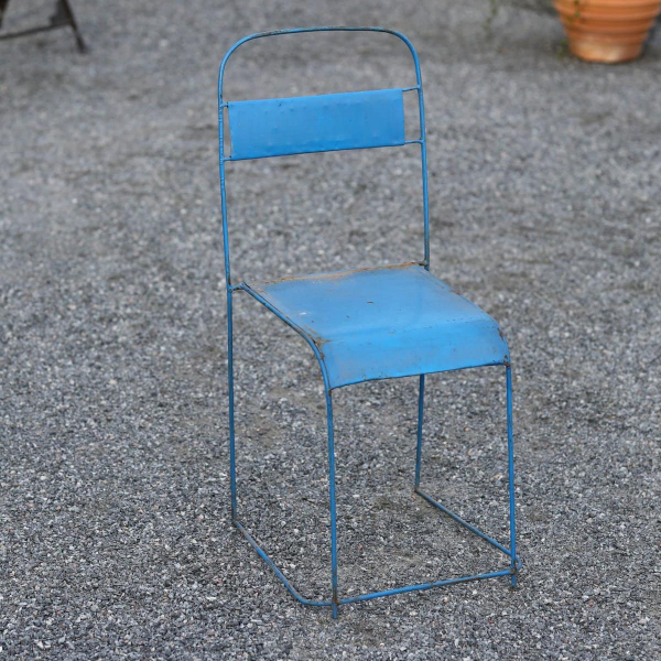Plåtstol blå vintage - Bild 2