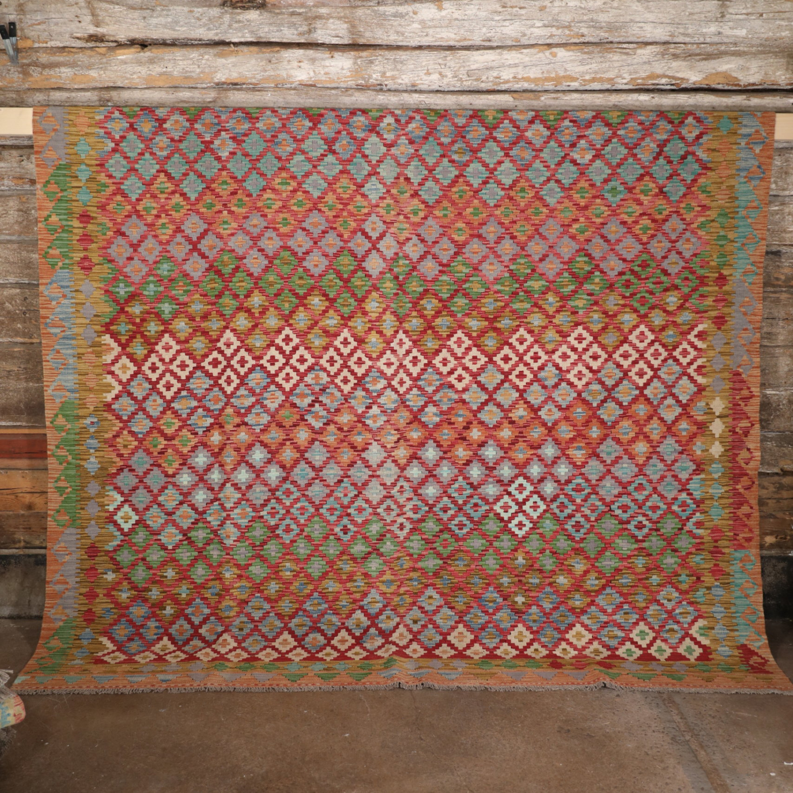 Unik handvävd kelim 270x286 cm