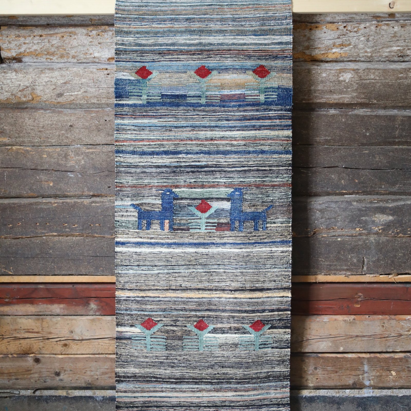 Unik handvävd kelim 73x227 cm