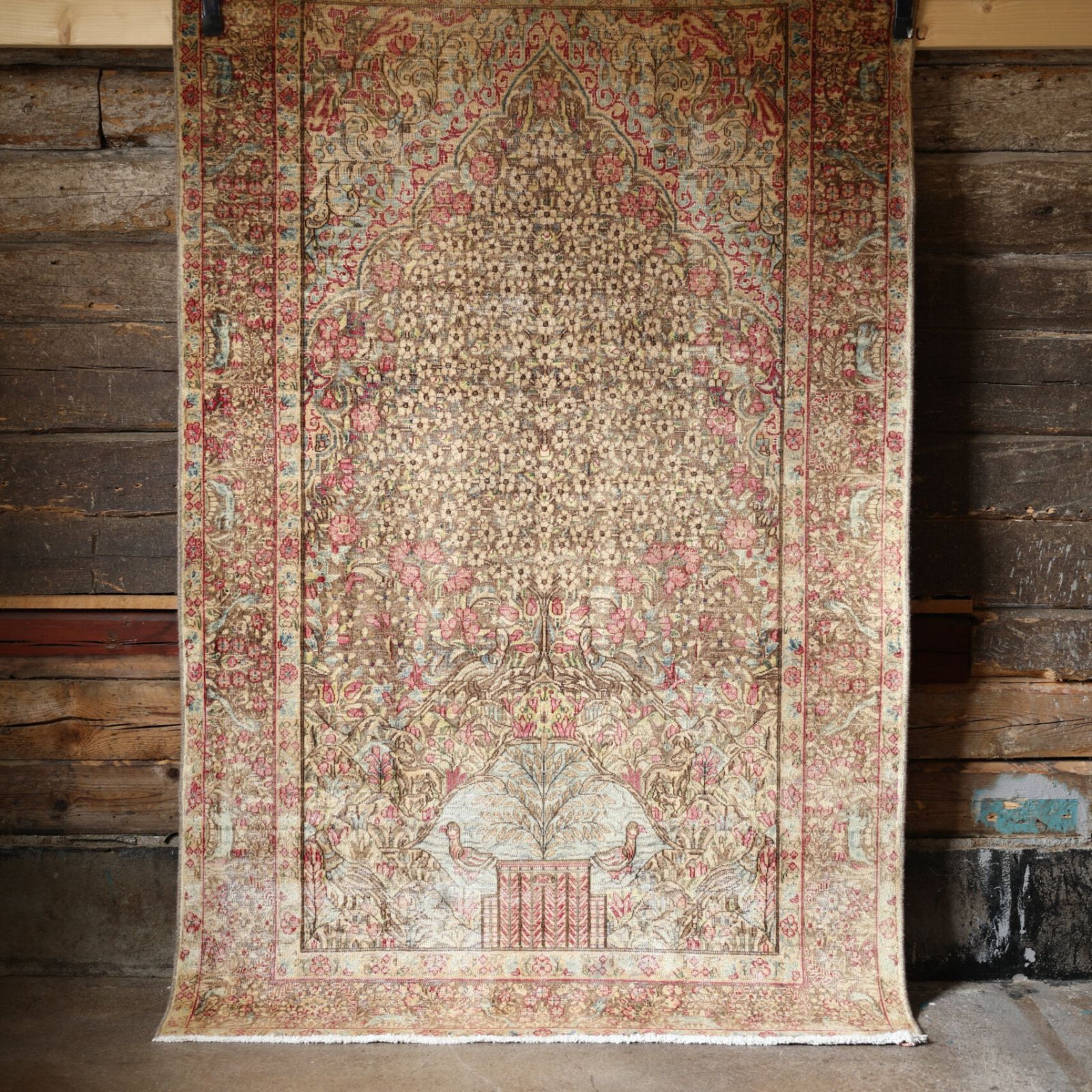 Handknuten matta vintage 143x236 cm