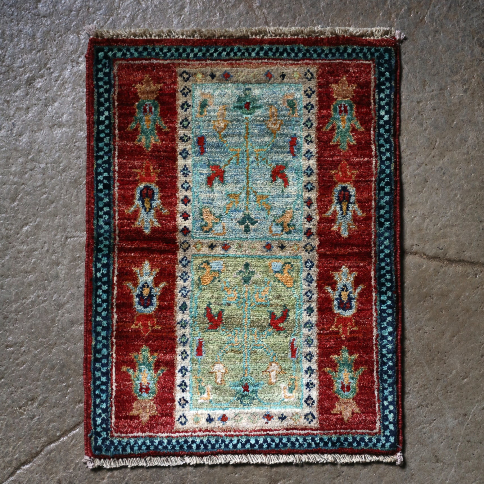 Handknuten matta 43x58 cm