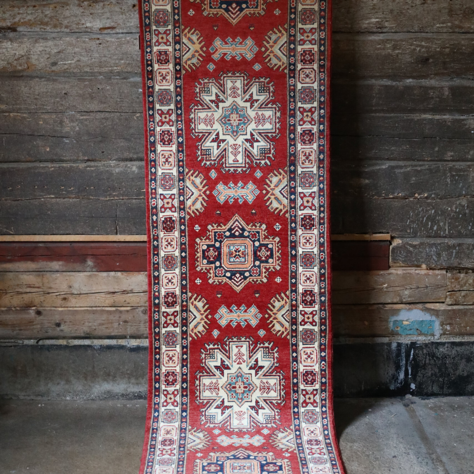 Handknuten matta Kazak 80x301 cm