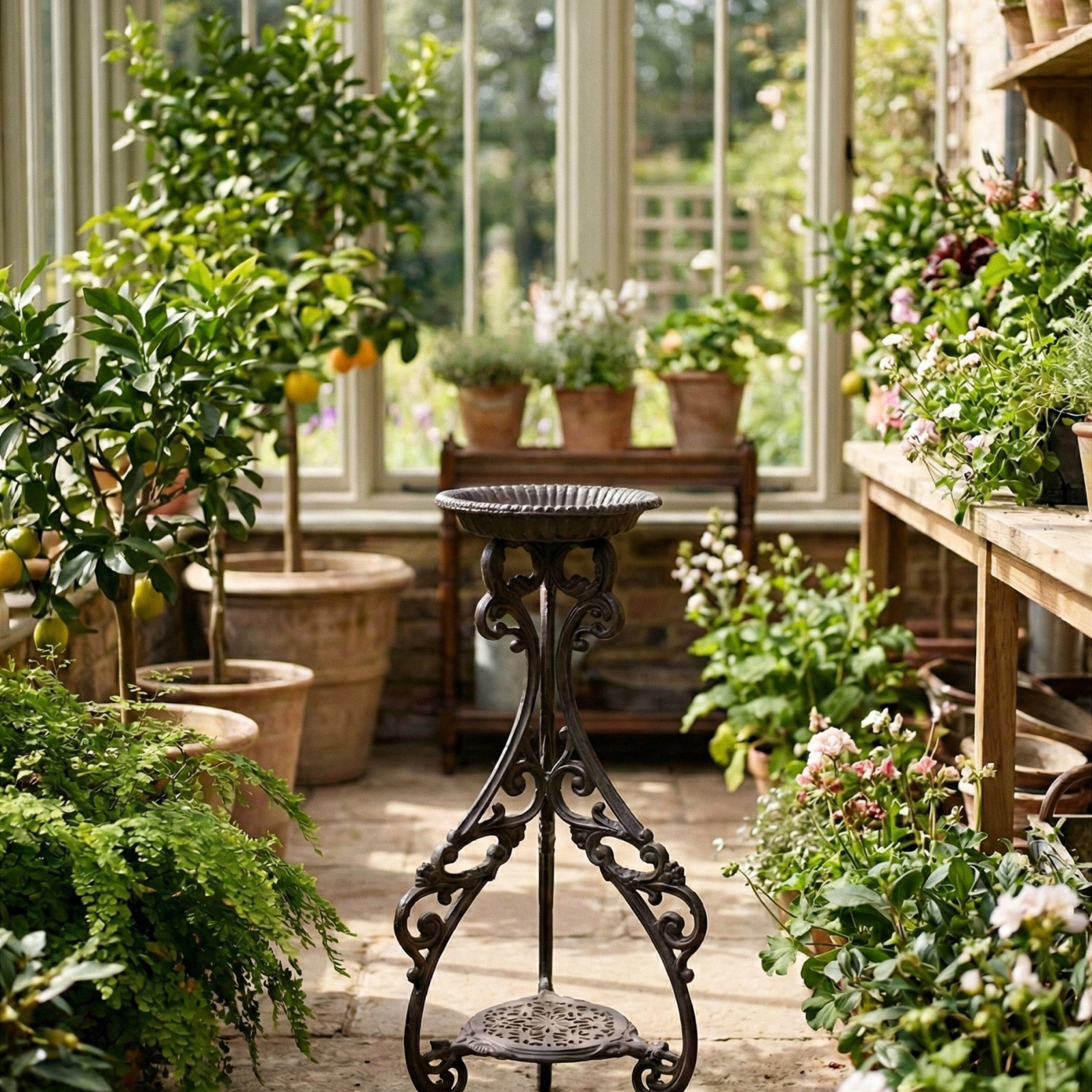 Gjutjärnspiedestal / piedestal med hyllplan