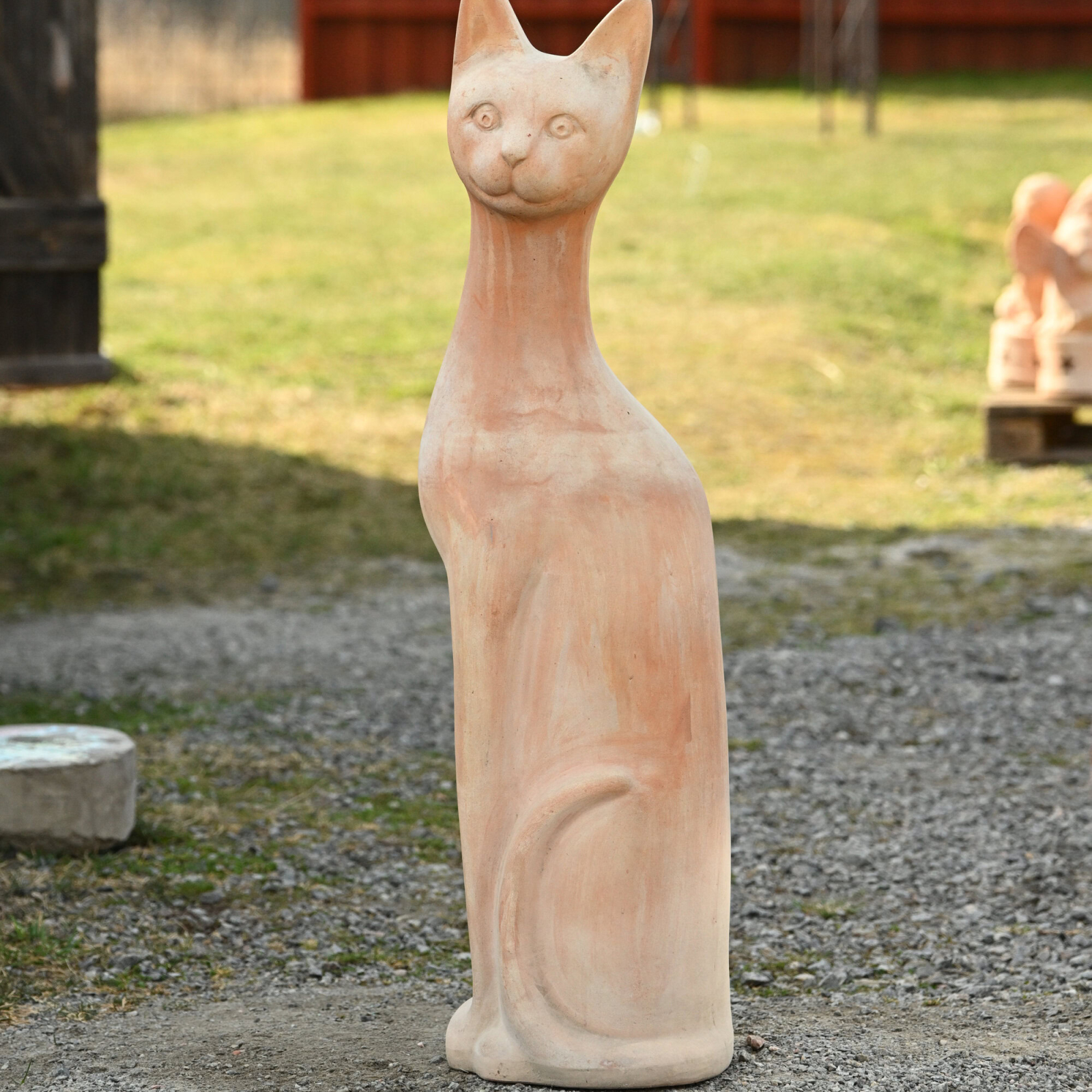 Kattdekoration i terrakotta H120 cm