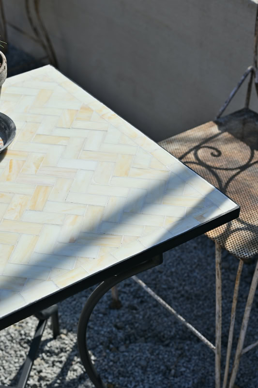 Trädgårdsbord kvadrat pärlemor - Bild 2