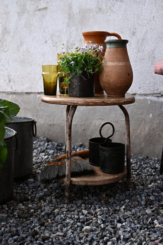 Runt bord med hyllplan vintage - Bild 2