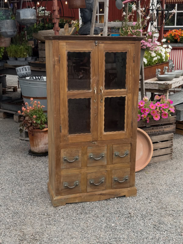 Vitrinskåp vintage 6 lådor