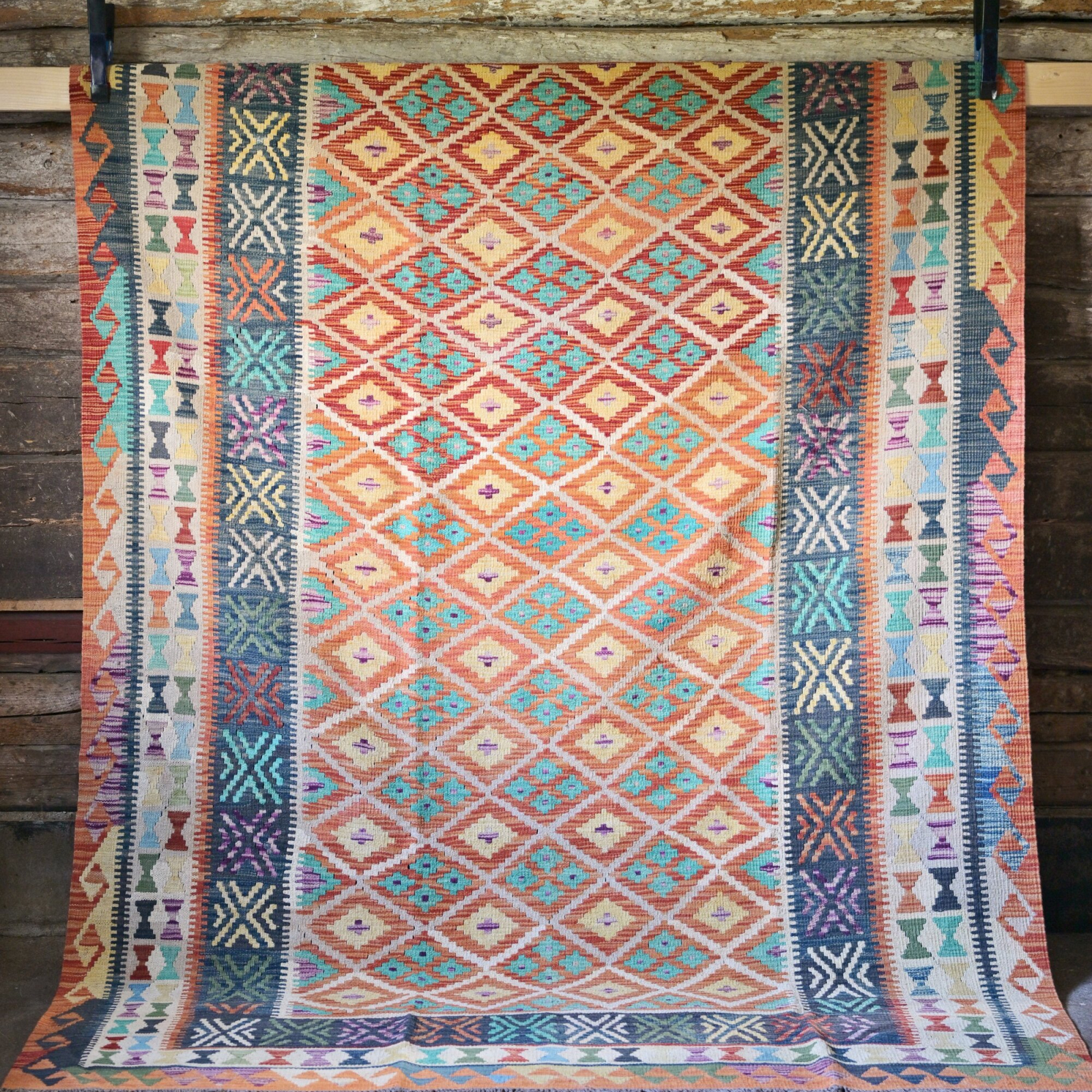 Unik handvävd kelim 205x288 cm