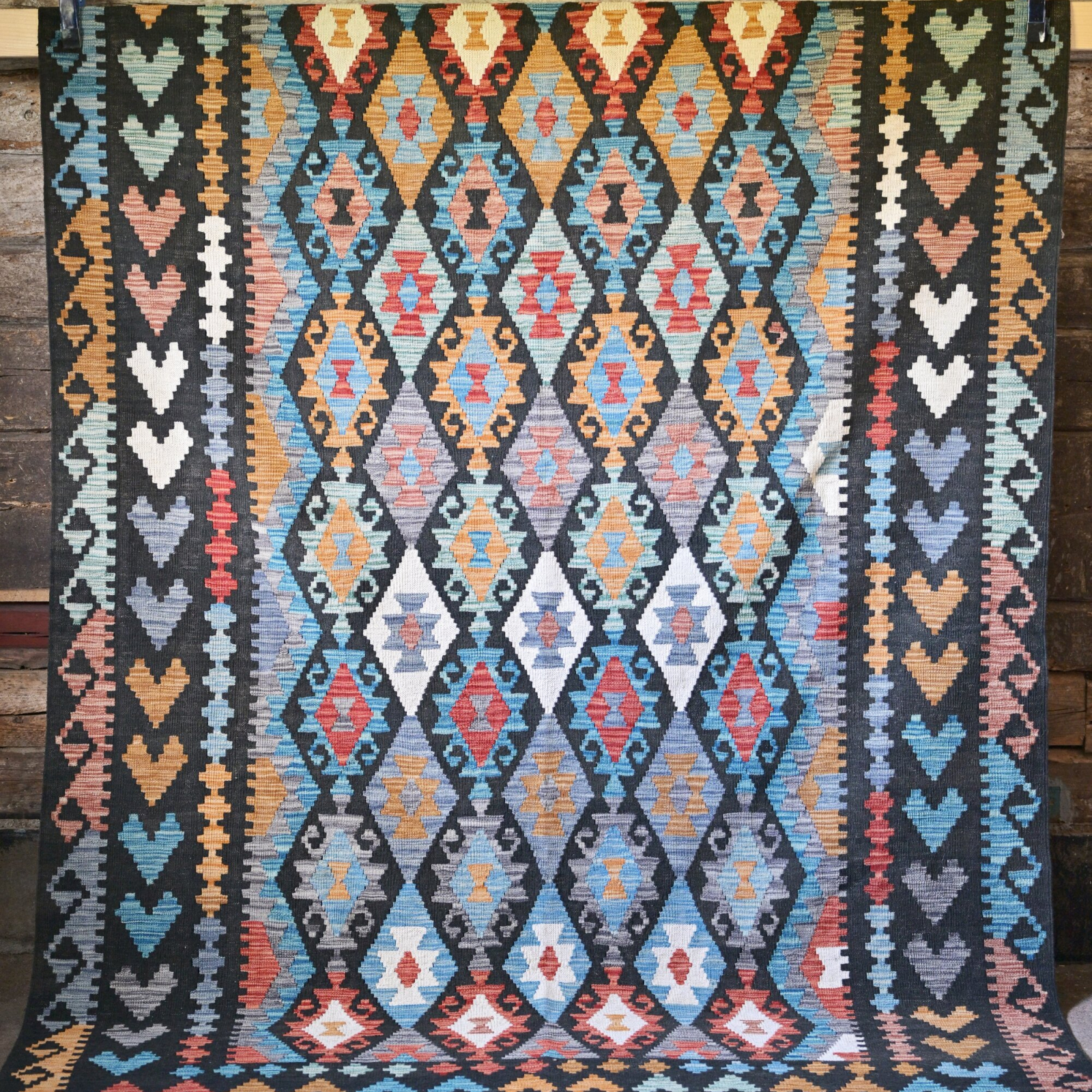 Unik handvävd kelim 201x288 cm