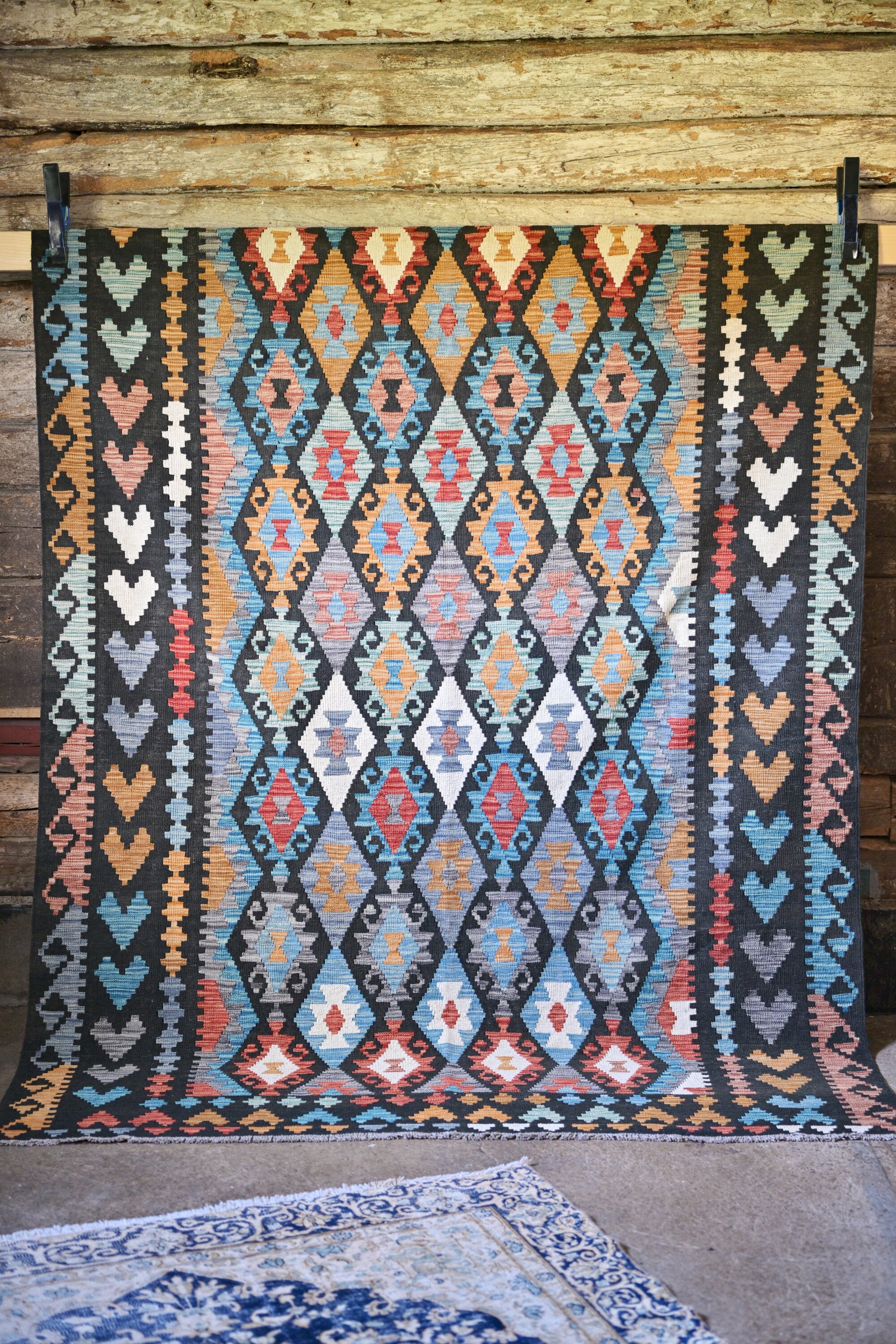 Unik handvävd kelim 201x288 cm