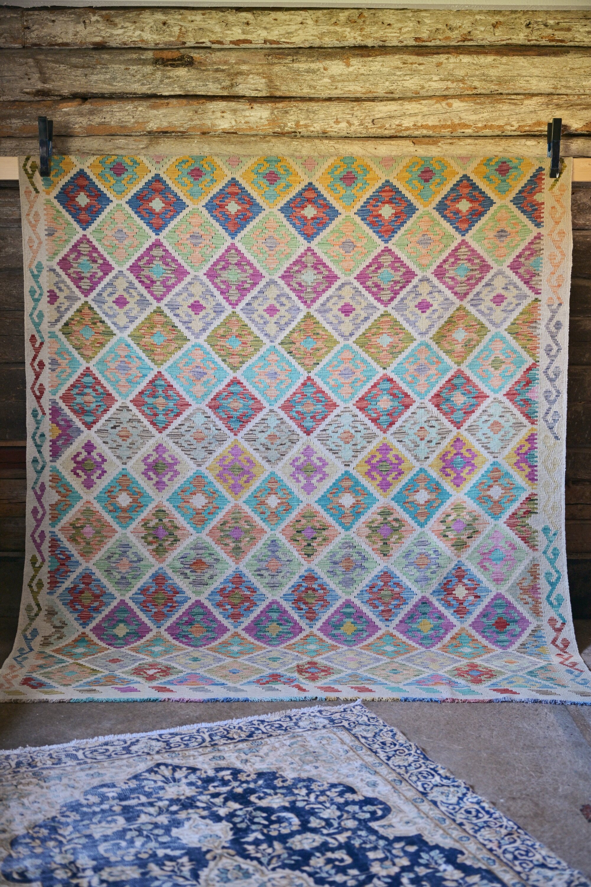 Unik handvävd kelim 224x290 cm