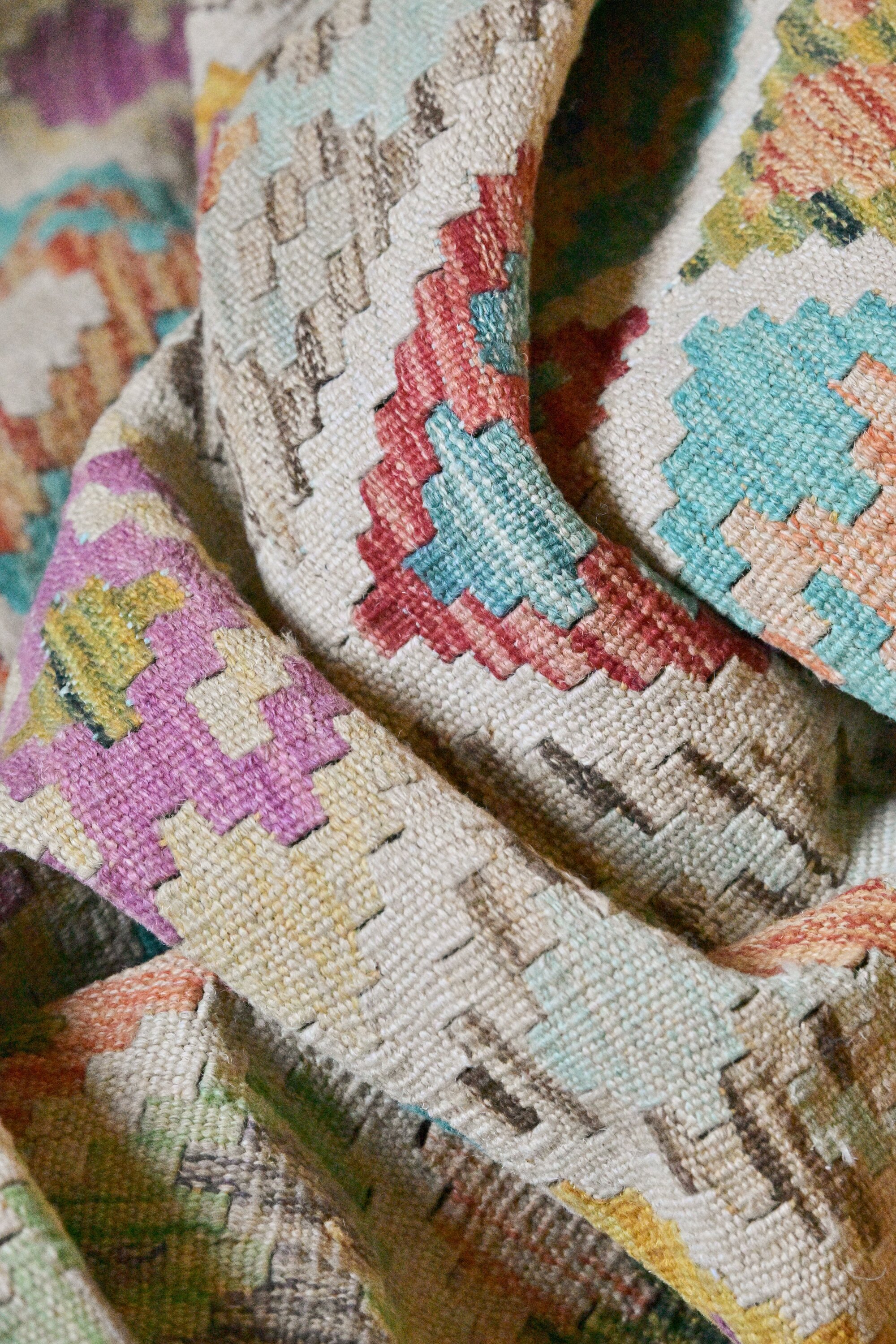 Unik handvävd kelim 224x290 cm - Bild 4