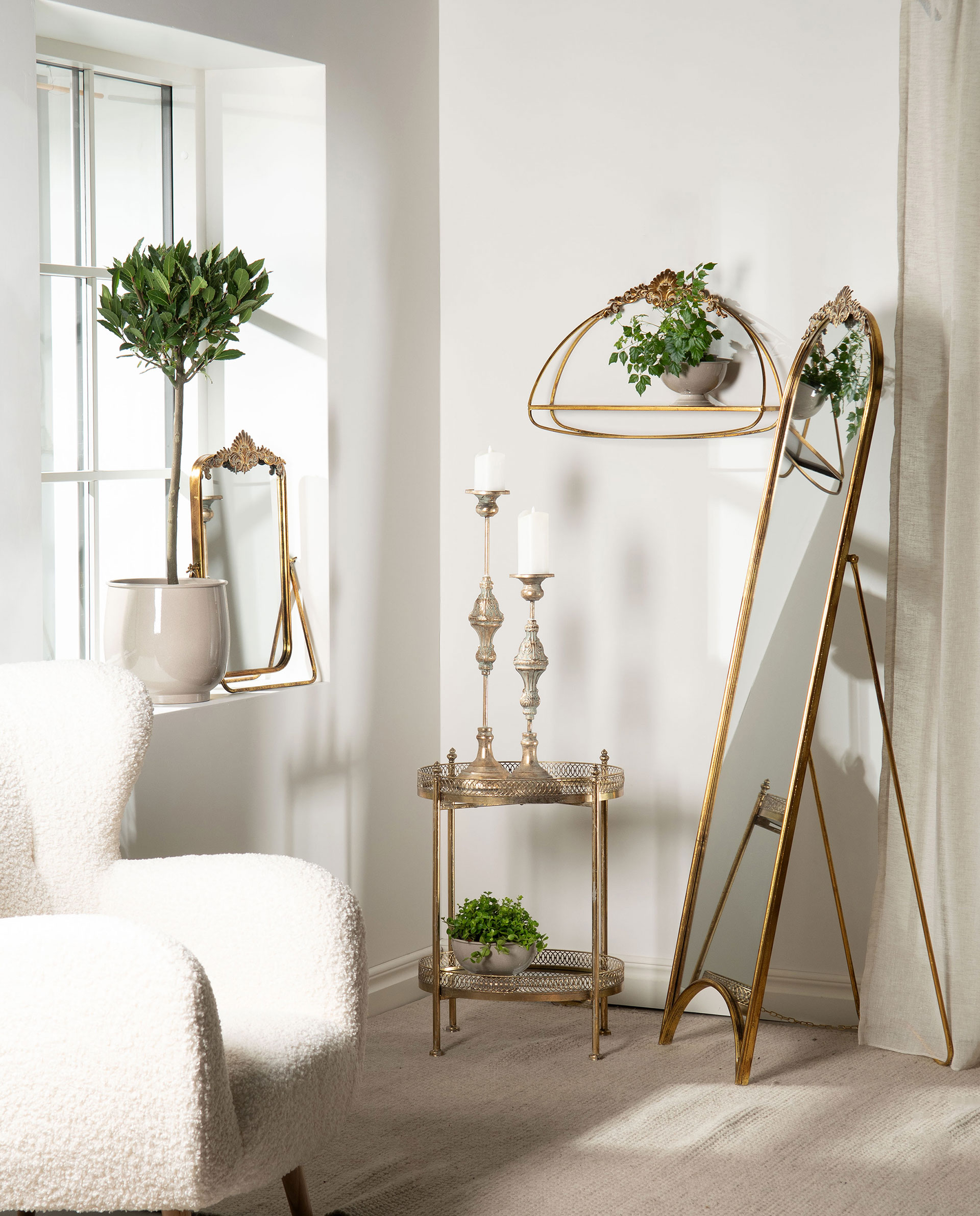 Golvspegel Ornament guld – bild 2