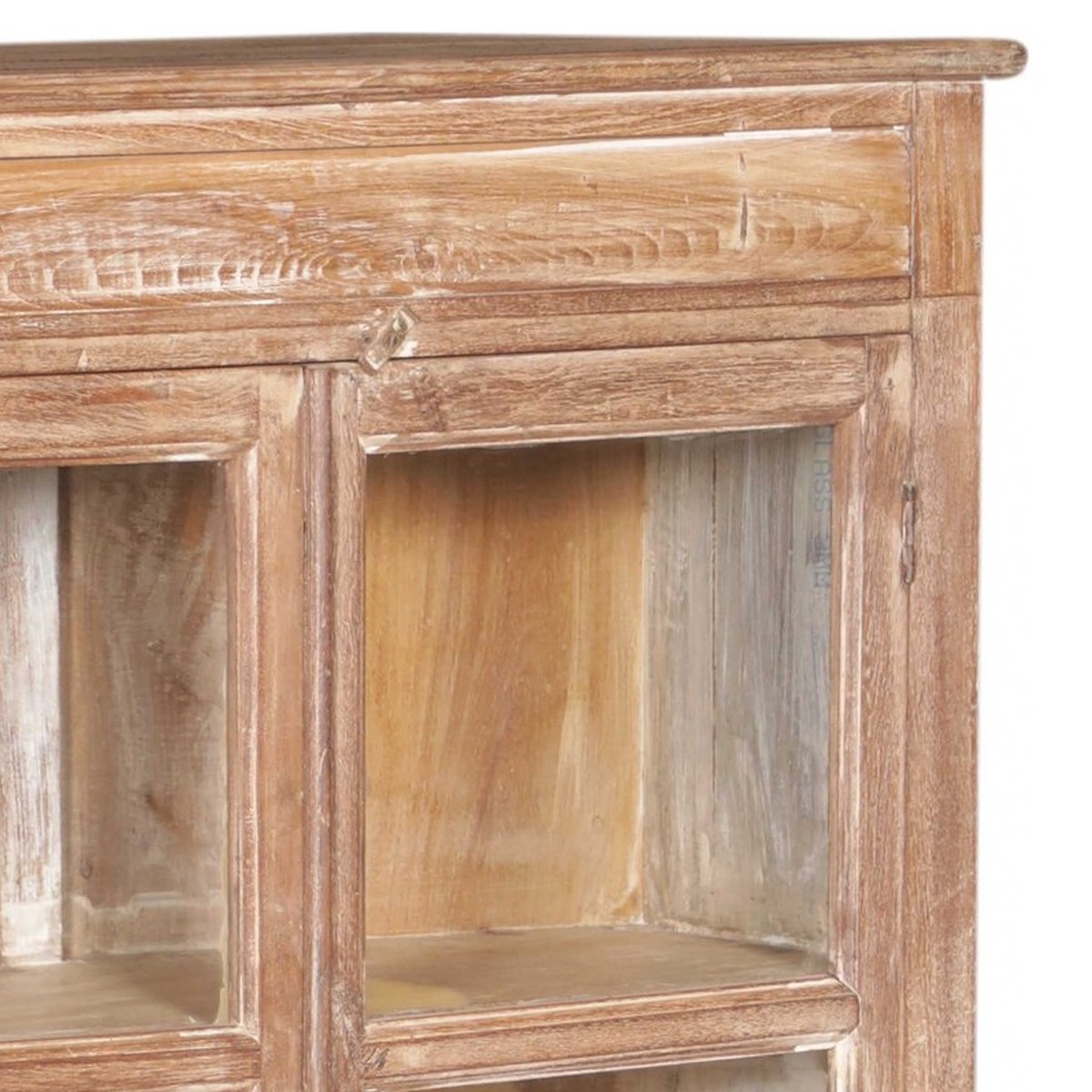 Detalj övre hörn – Vitrinskåp vintage DZ-001552
