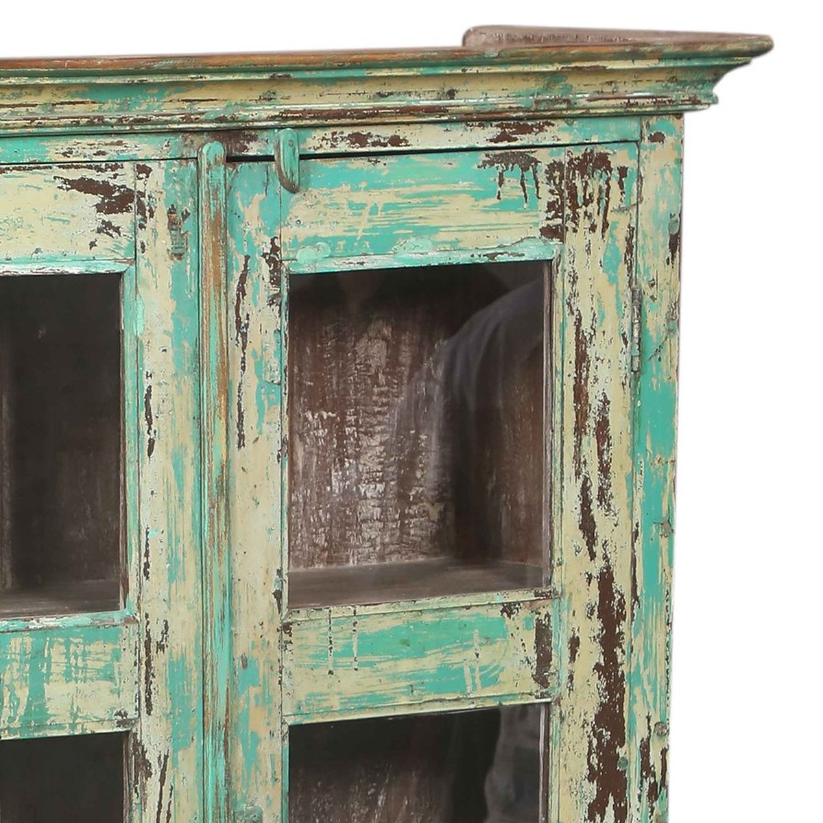 Detalj övre hörn – Vitrinskåp vintage DZ-001571