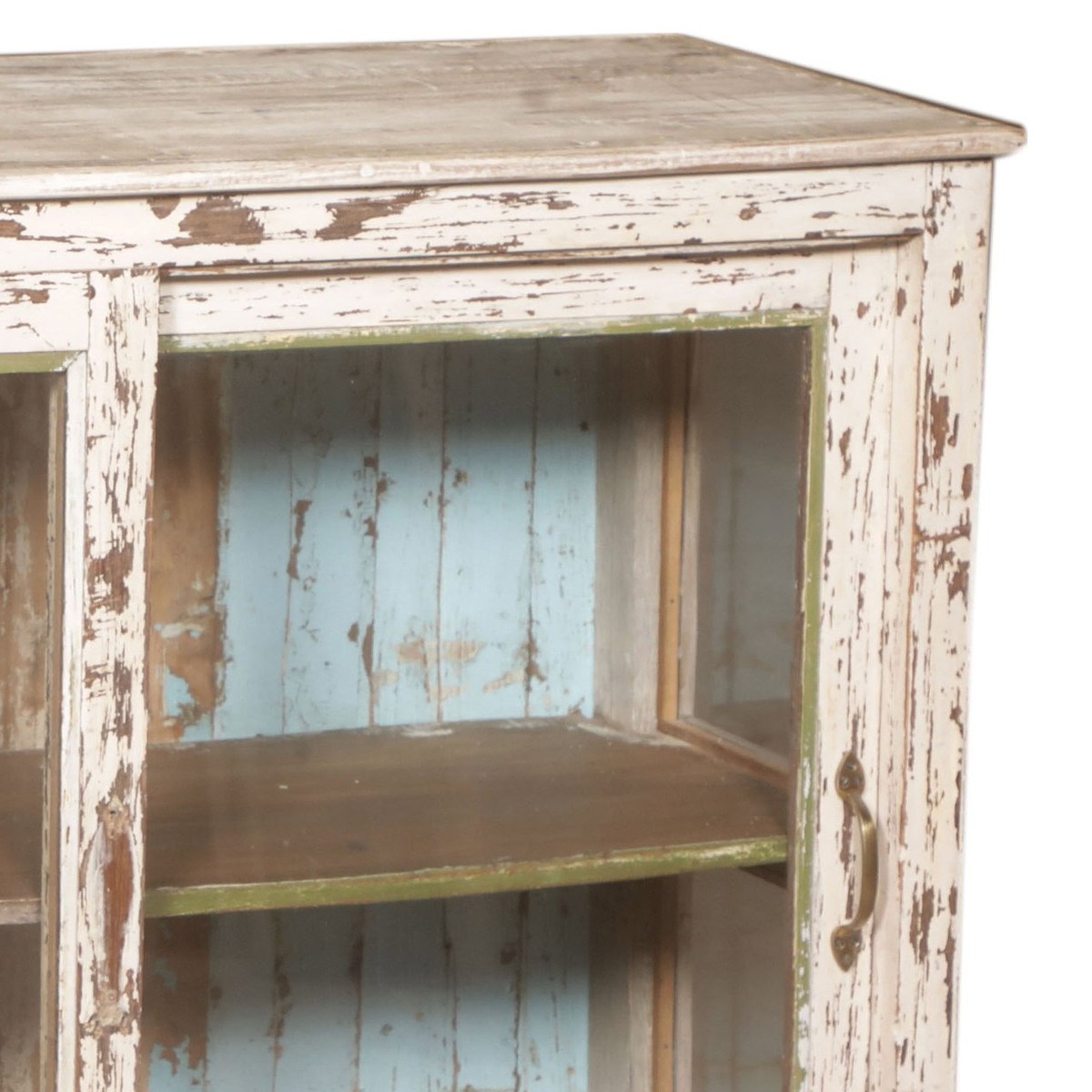 Detalj övre hörn – Vitrinskåp vintage DZ-001573