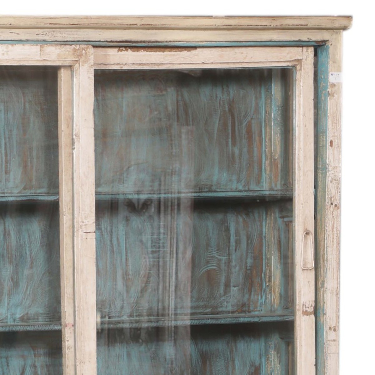 Detalj övre hörn – Vitrinskåp vintage DZ-001616