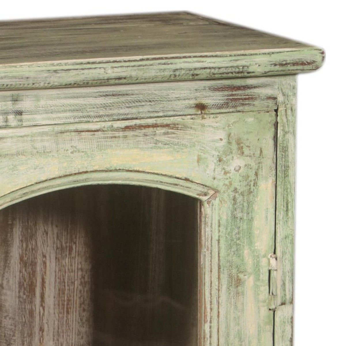 Detalj övre hörn – Vitrinskåp vintage DZ-001627