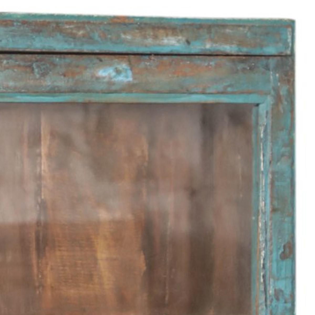 Detalj övre hörn – Vitrinskåp vintage DZ-001629