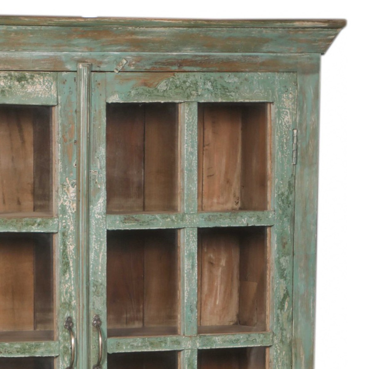 Detalj övre hörn – Vitrinskåp vintage DZ-001638