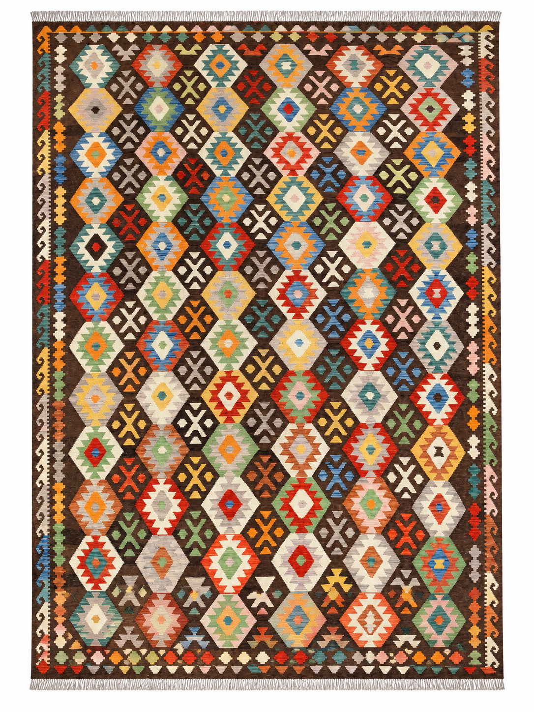 Unik handvävd kelim 256x361 cm