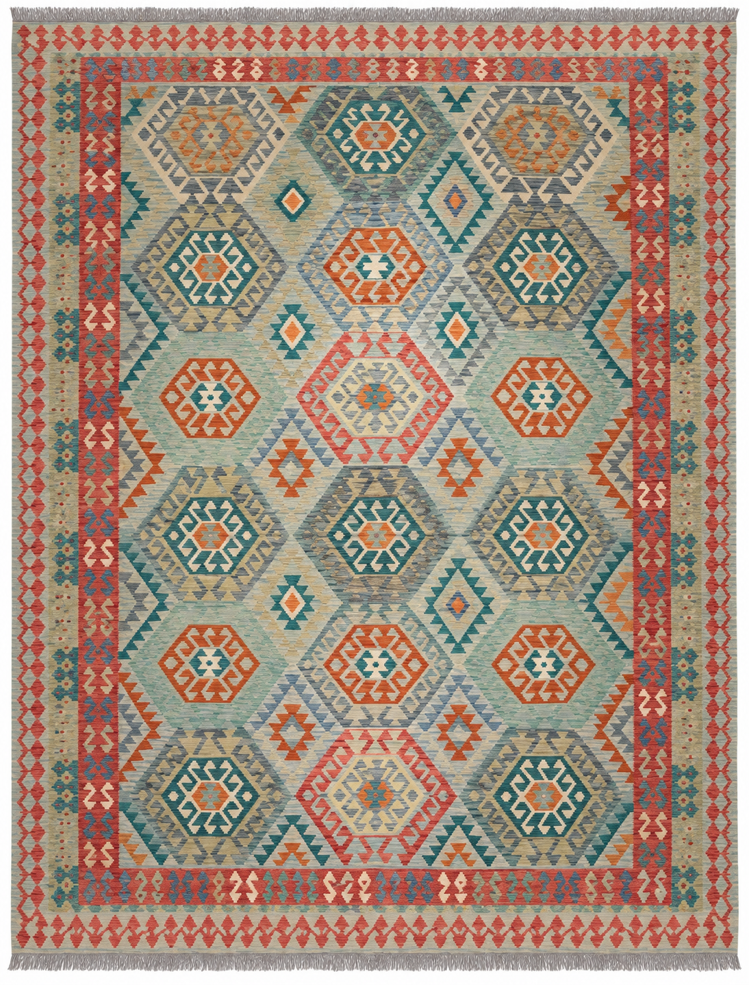 Unik handvävd kelim 307x403 cm