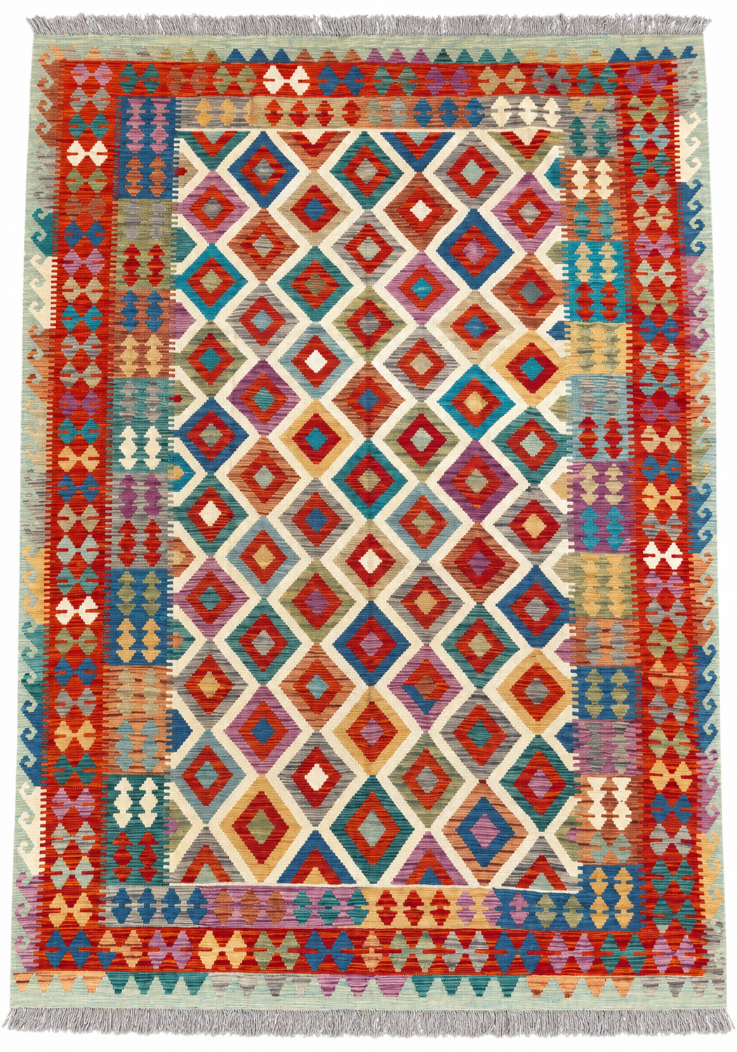 Unik handvävd kelim 208x297 cm
