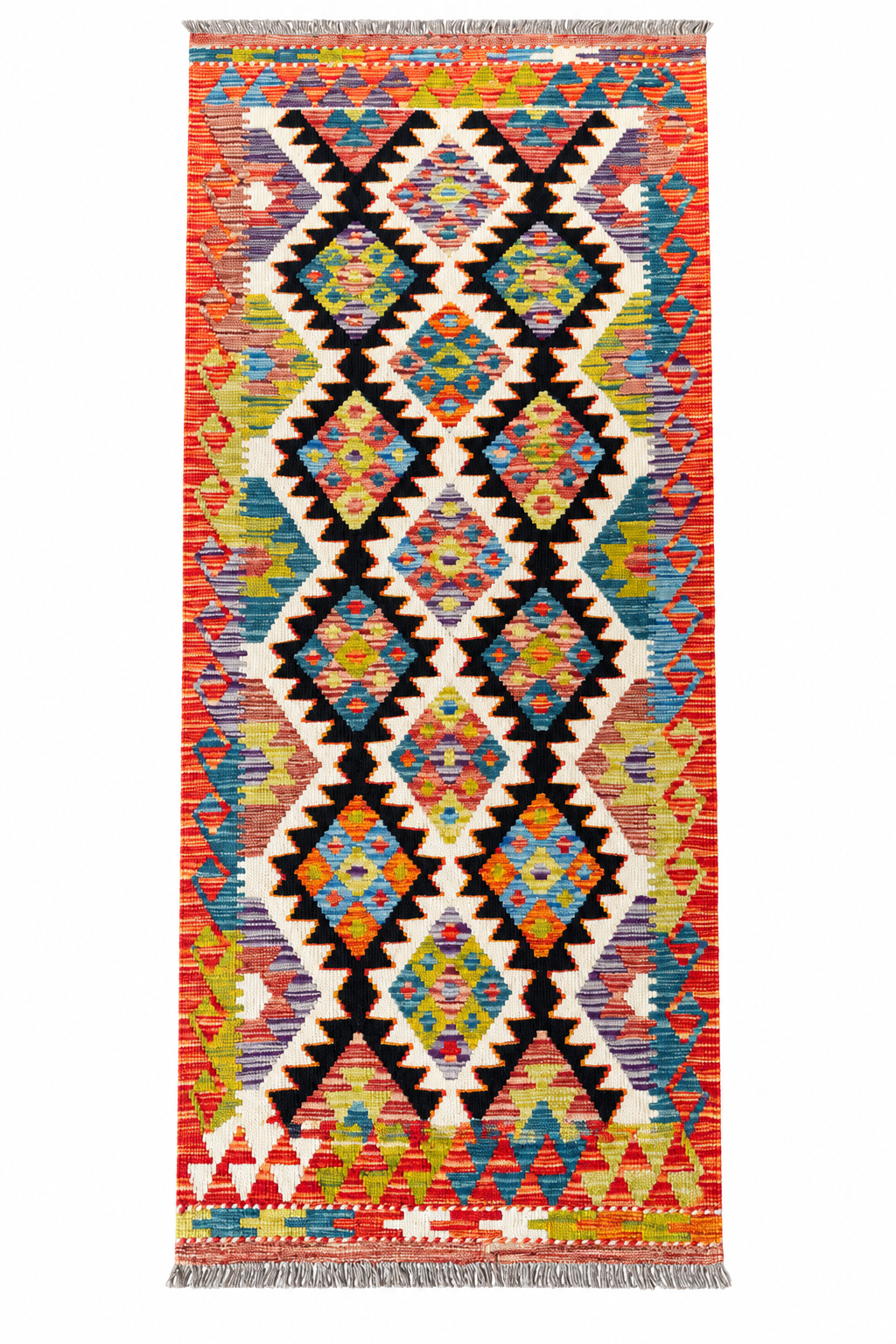 Unik handvävd kelim 87x208 cm