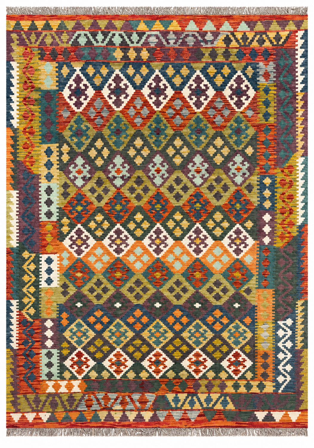 Unik handvävd kelim 204x291 cm