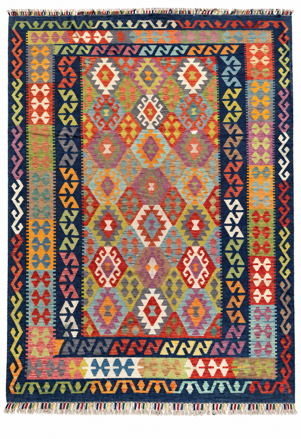 Unik handvävd kelim 200x291 cm
