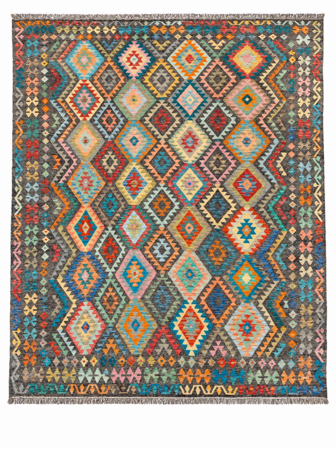 Unik handvävd kelim 267x336 cm