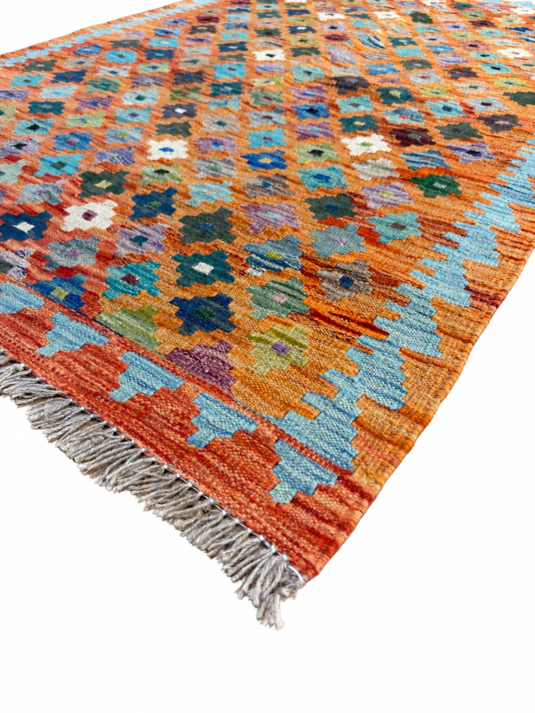 Unik handvävd kelim 103x147 cm – närbild