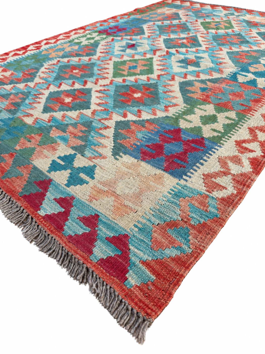 Unik handvävd kelim 106x153 cm – närbild