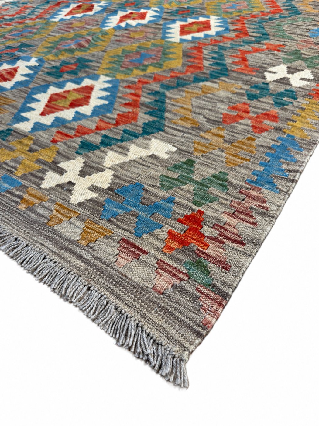 Unik handvävd kelim 160x194 cm – närbild