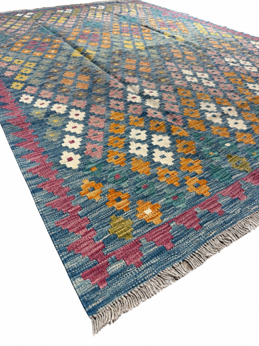 Unik handvävd kelim 169x231 cm – närbild
