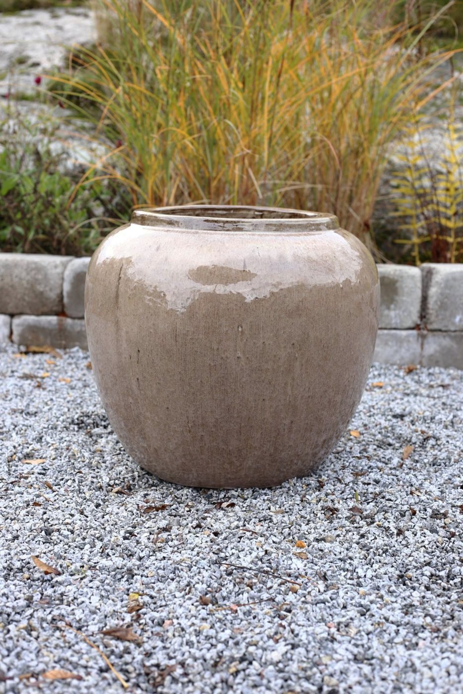 Glaserad urna cappuccino 50x45 cm