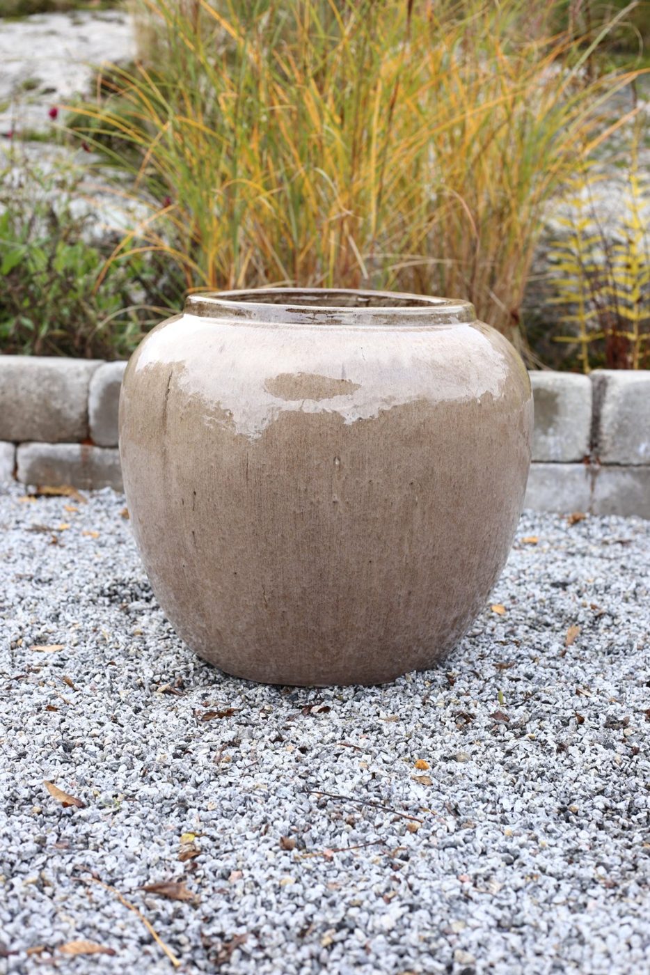 Glaserad urna cappuccino 50x45 cm